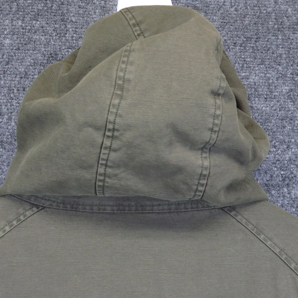 Levi Quilt Lined Canvas Jacket Insulated Hooded Anorak Zip Up M 38 Chest Strauss